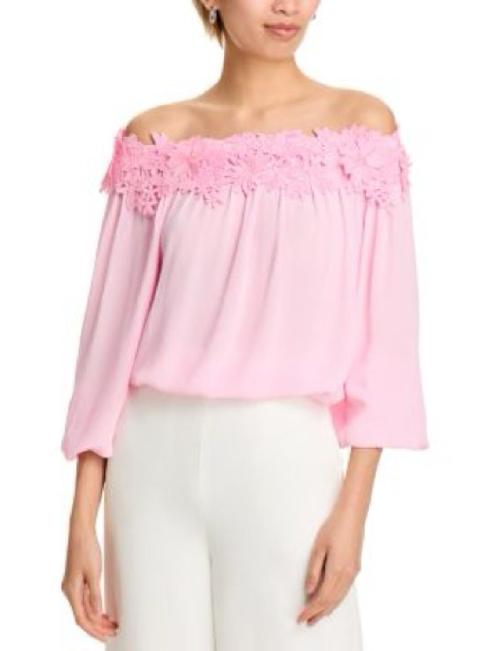 GENERATION LOVE Merla Lace Blouse, Long Off Shoulder Sleeves Blouse